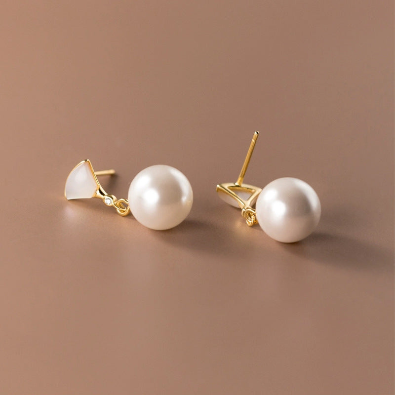 RETRO SILVER PEARL EARRINGS | ELEGANT CLASSIC GLAMOUR