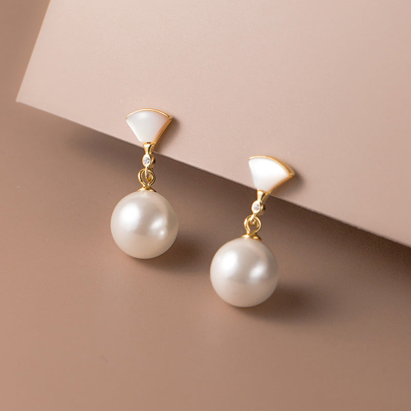 RETRO SILVER PEARL EARRINGS | ELEGANT CLASSIC GLAMOUR